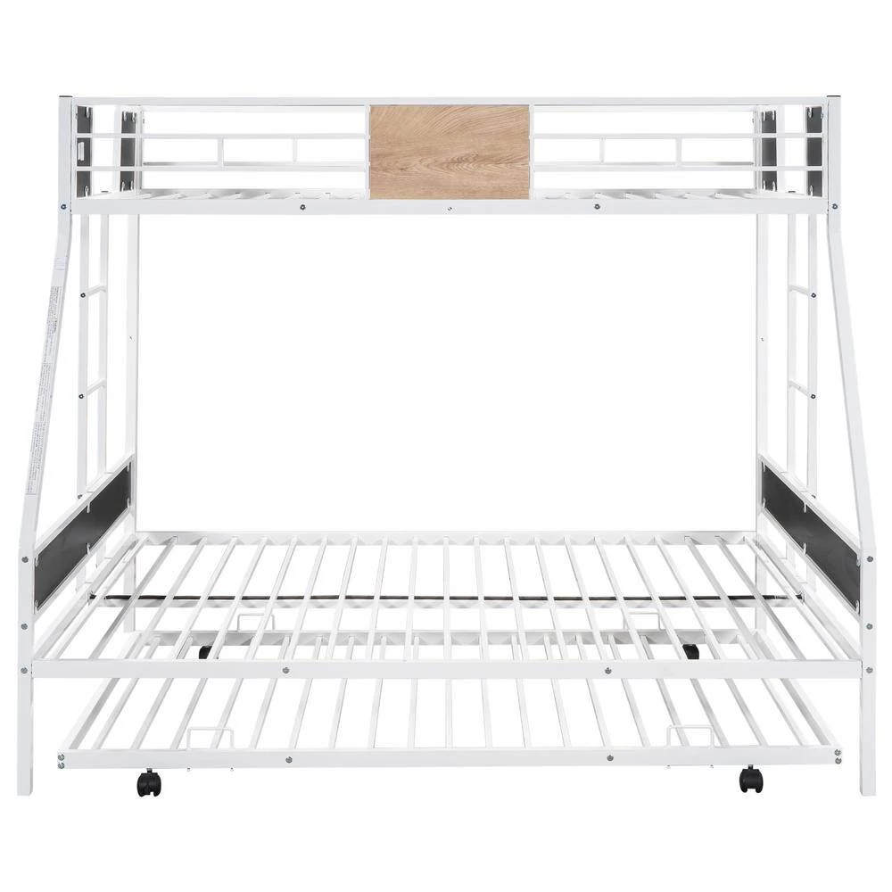 White Twin Over Full with Trundle by GODEER - Image 5