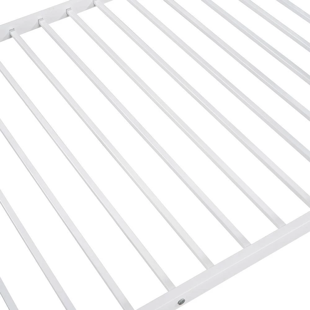 White Twin over Twin Metal Bunk Bed by GODEER - Image 10