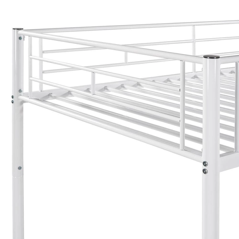 White Twin over Twin Metal Bunk Bed by GODEER - Image 7