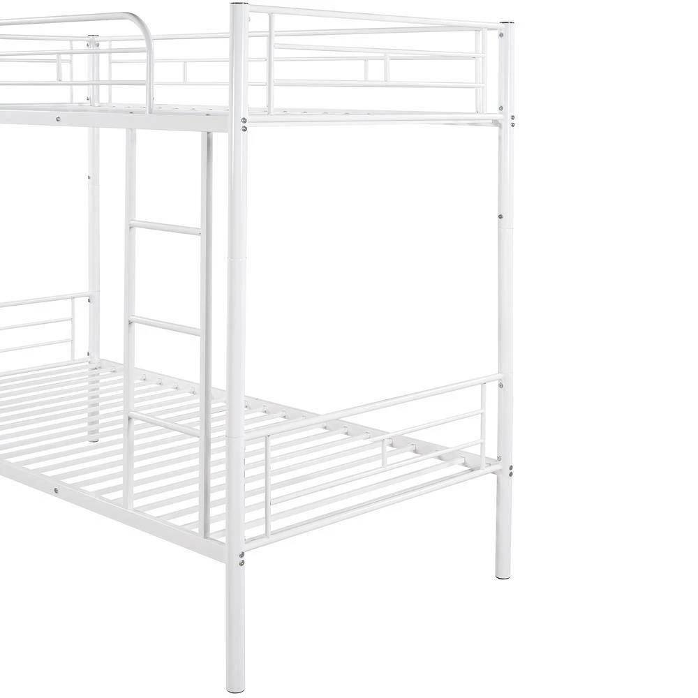 White Twin over Twin Metal Bunk Bed by GODEER - Image 11