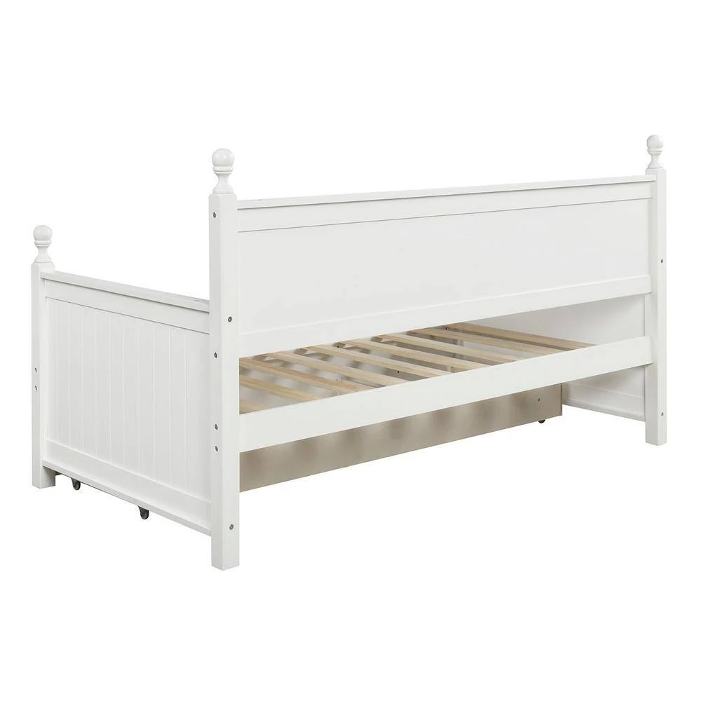 White Wood Daybed with Three Drawers, Twin Size Daybed, No Box Spring Needed by GODEER - Image 3