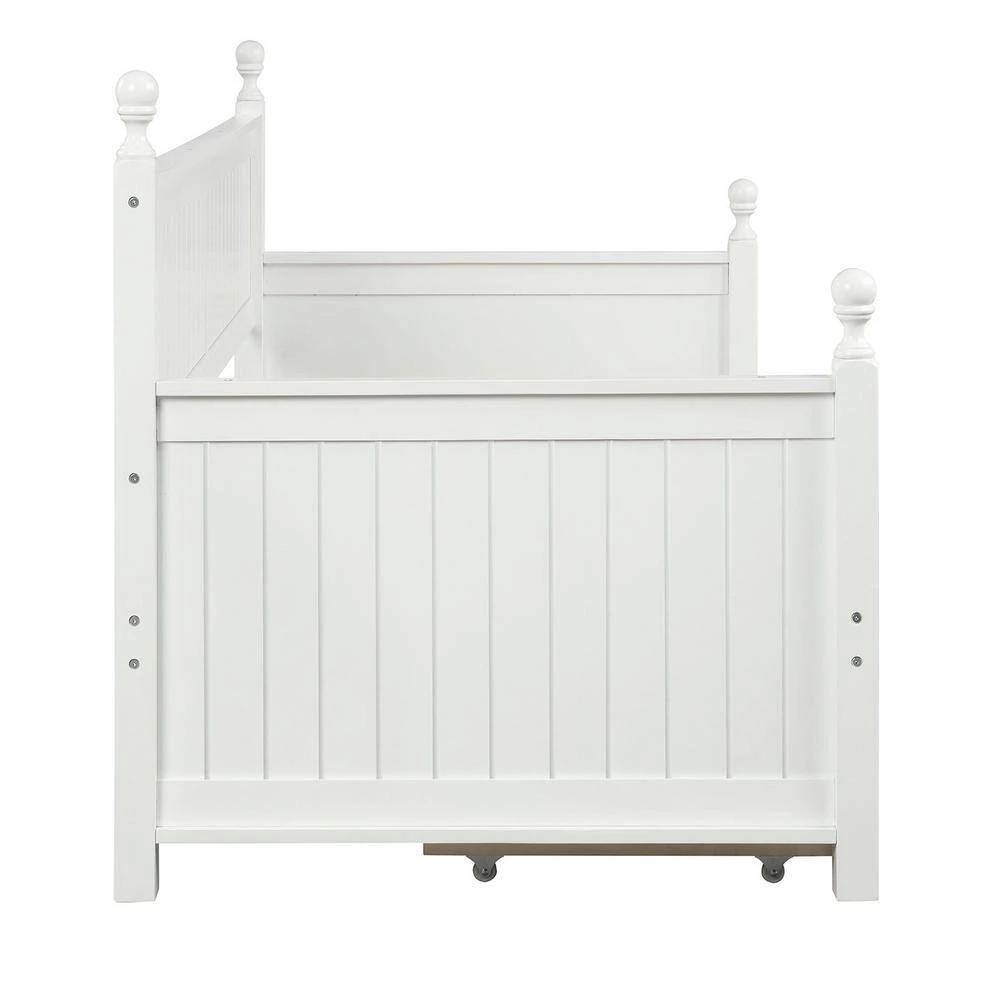 White Wood Daybed with Three Drawers, Twin Size Daybed, No Box Spring Needed by GODEER - Image 4