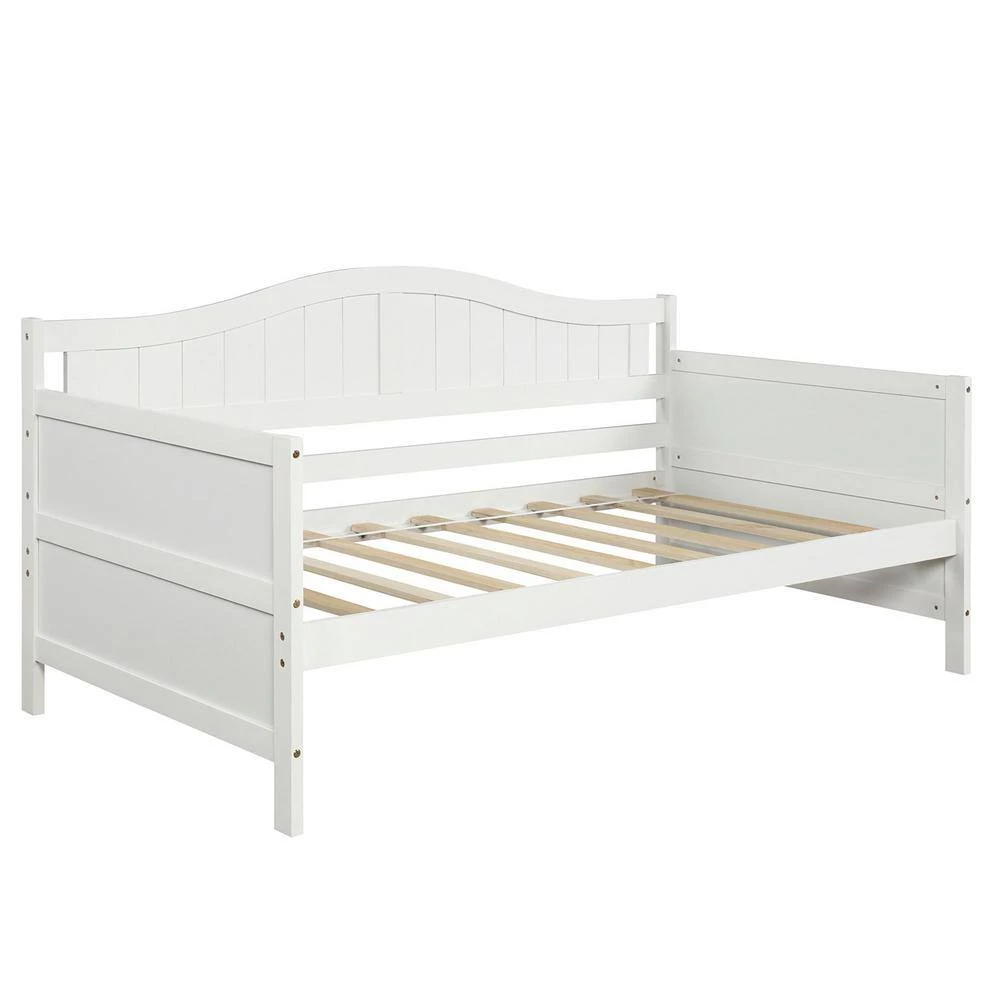 White Twin Wooden Daybed with Trundle Bed, Sofa Bed for Bedroom Living Room by GODEER - Image 3