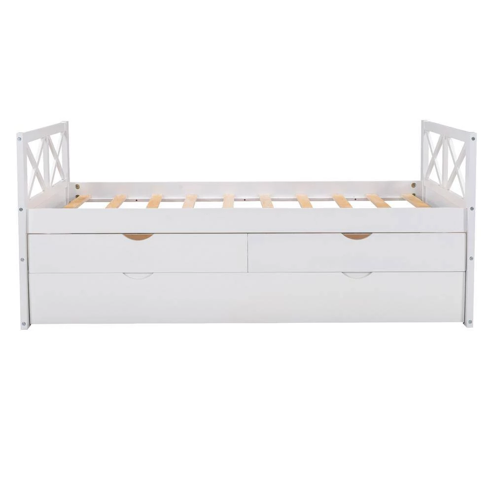 White Twin Multi-Functional Daybed with Drawers and Trundle by GODEER - Image 6