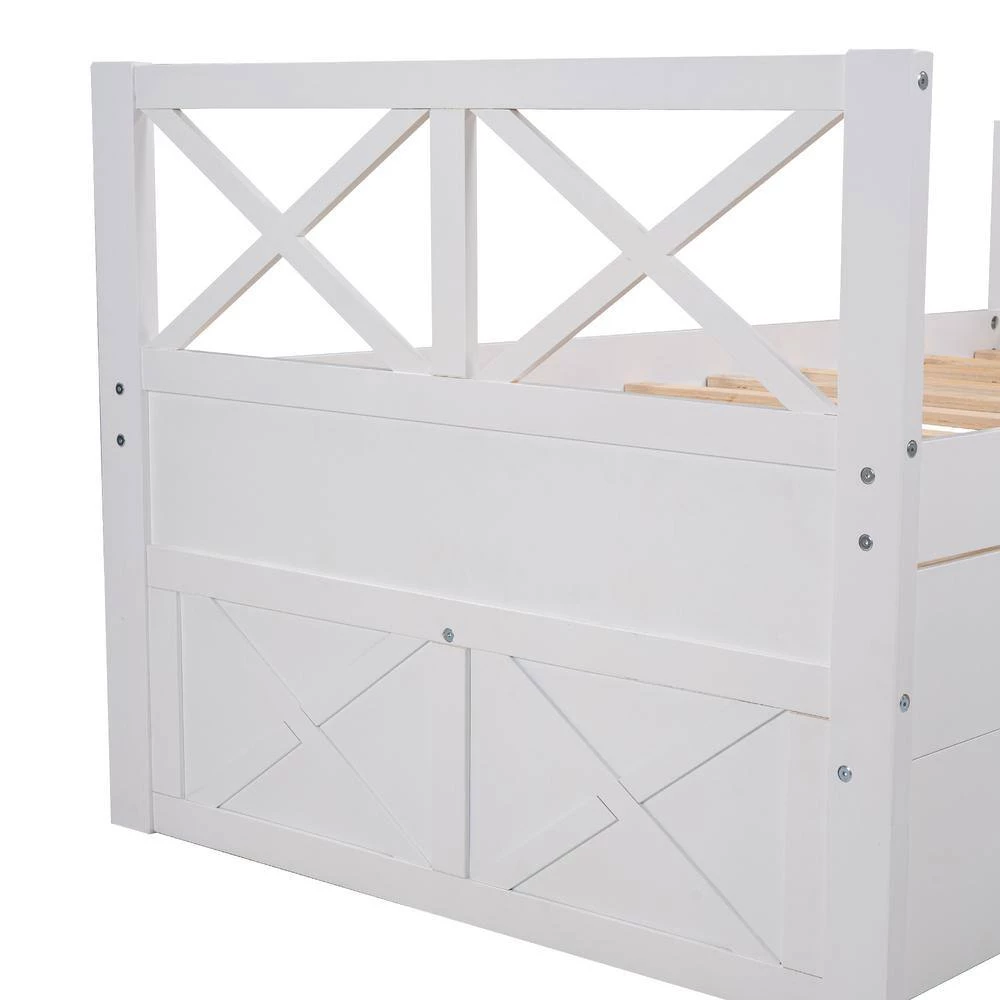 White Twin Multi-Functional Daybed with Drawers and Trundle by GODEER - Image 7