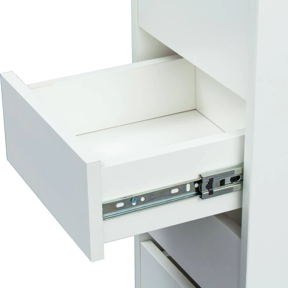 5-Drawer White with 3-Fold Mirror Wooden Bedroom Vanity Table 44.88 in. x 24.02 in. x 55.12 in by GODEER - Image 7