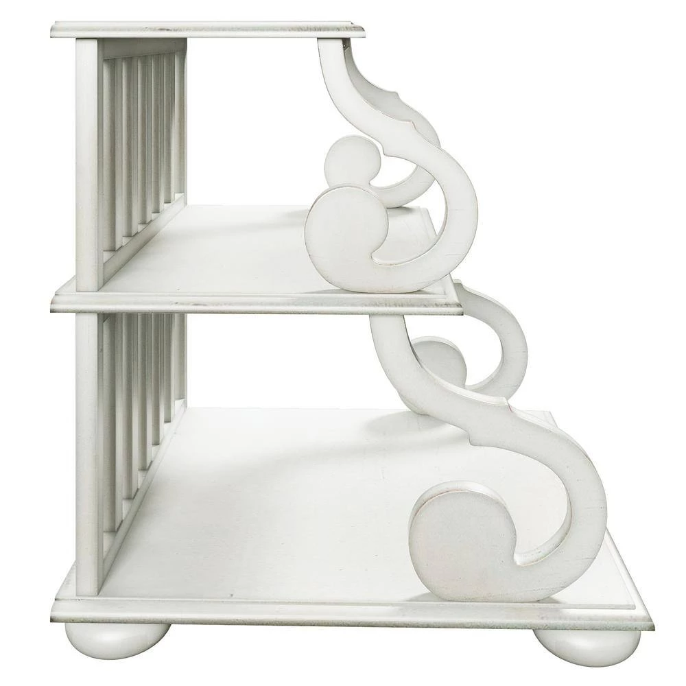 18.00 in. White Rectangle Wood End Table Open Storage Style Side Table with Elegant Legs by GODEER - Image 3