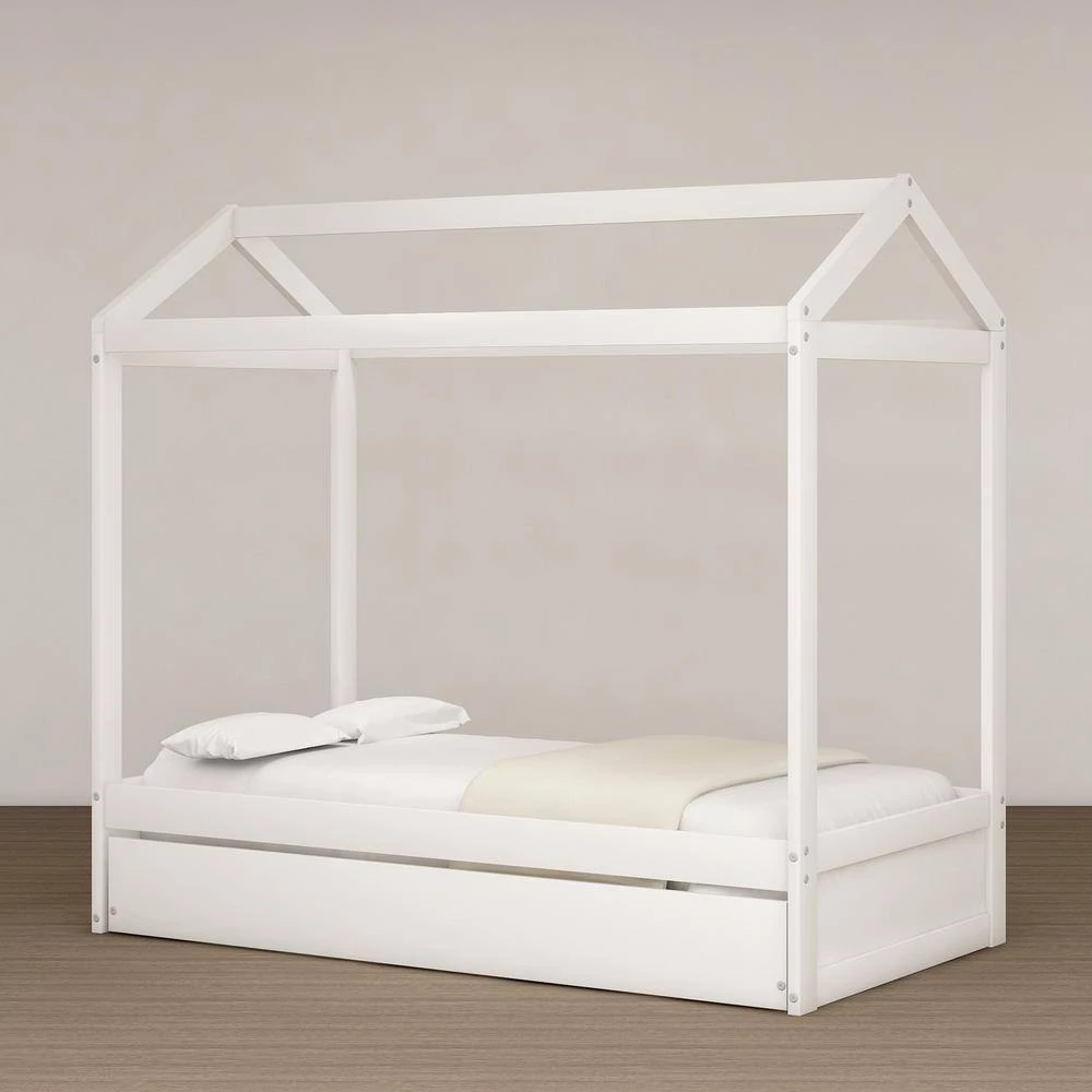 White House Bed with Trundle Decorated by GODEER - Image 5