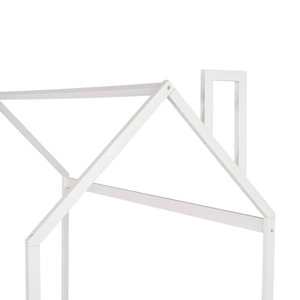 White Twin Size House Bed Wood Bed by GODEER - Image 7