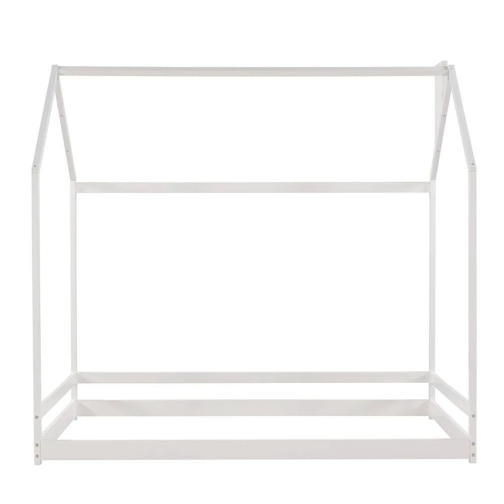 White Twin Size House Bed Wood Bed by GODEER - Image 5