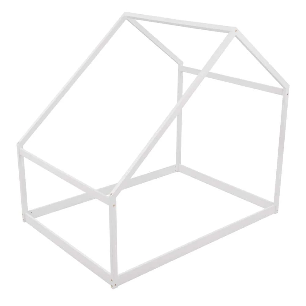 White Full Size Wooden House. Bed by GODEER - Image 3