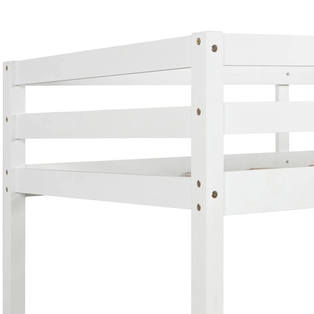 White Twin Size Functional Loft Bed Turn into Upper Bed and Down Desk,Cushion Sets are Free by GODEER - Image 6