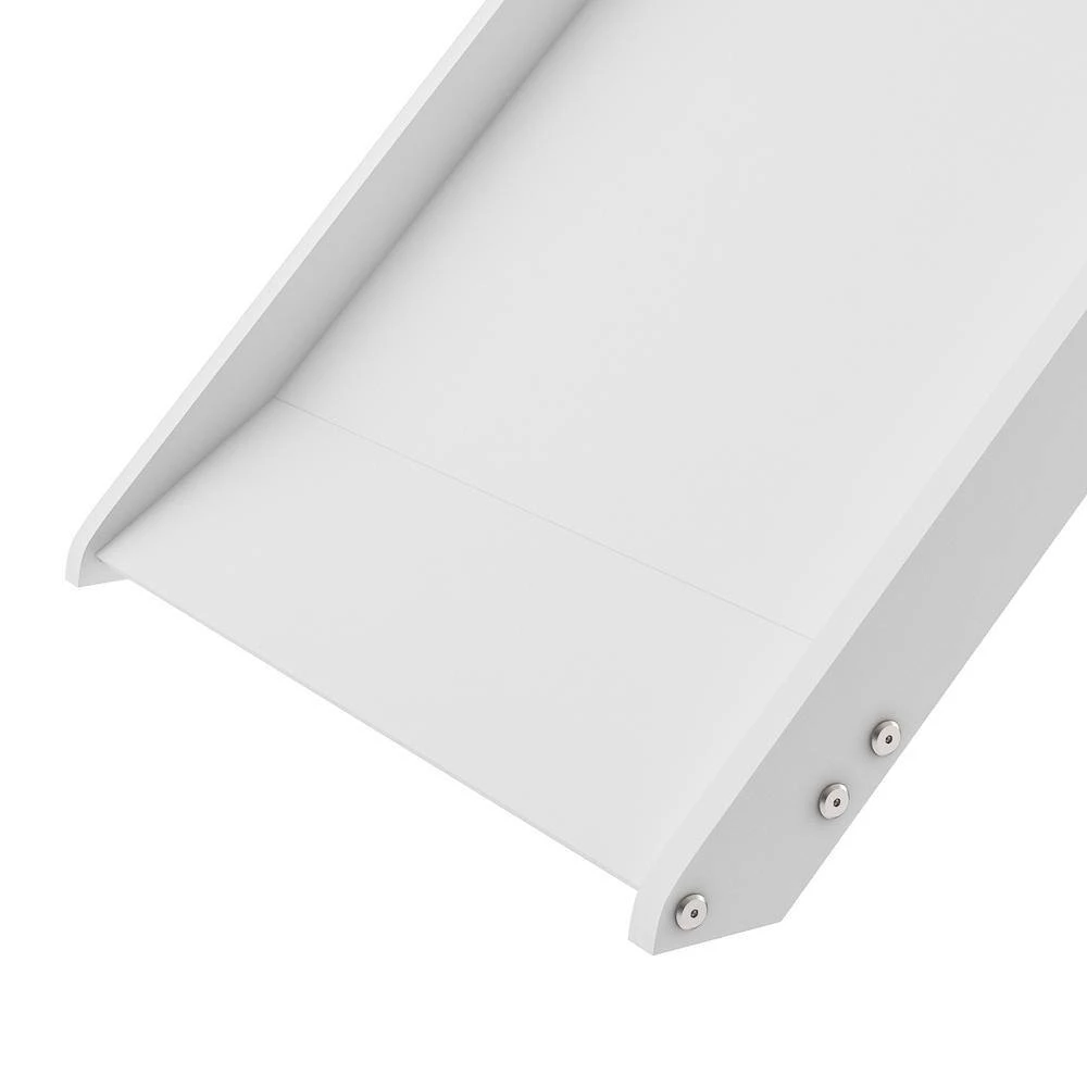 White Twin Size Loft Bed with Storage and Slide by GODEER - Image 6